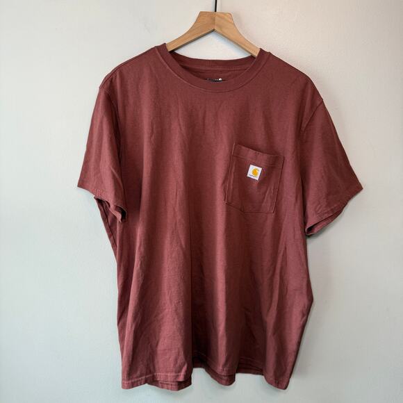 Carhartt Men's Short Sleeve Loose Fit Casual Shirt Maroon Red Size XXL - Picture 1 of 5
